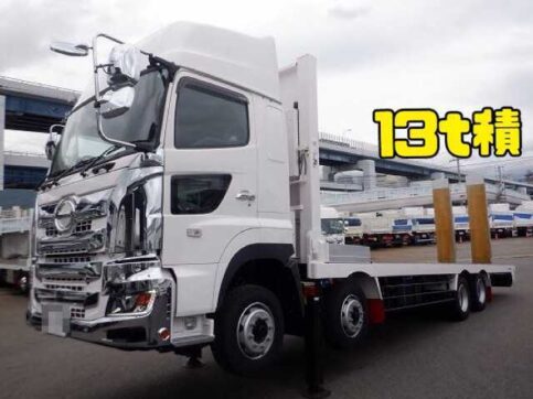 新車 重機運搬車 セルフ セルフローダー 日野 プロフィア 重機回送車 未使用 セルフローダー クレーン 新車 中古トラックの販売買取 V I P Trading